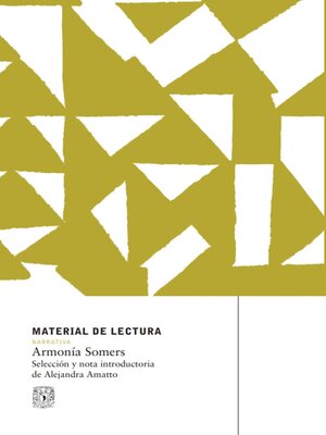cover image of Armonía Somers. Material de lectura núm. 142. Narrativa.  Nueva época